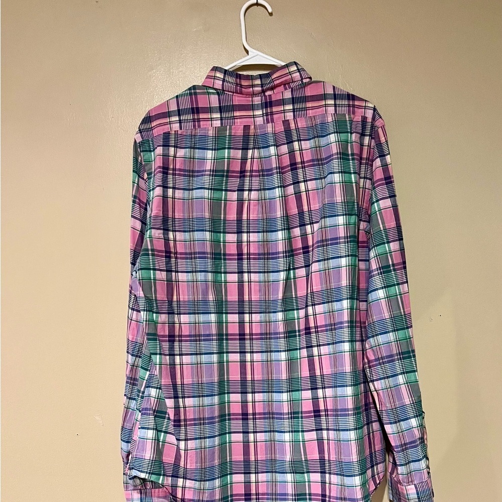 Ralph Lauren Men's Long Sleeve Button Down Pink Plaid Size Xl Embroidered - Picture 3 of 5
